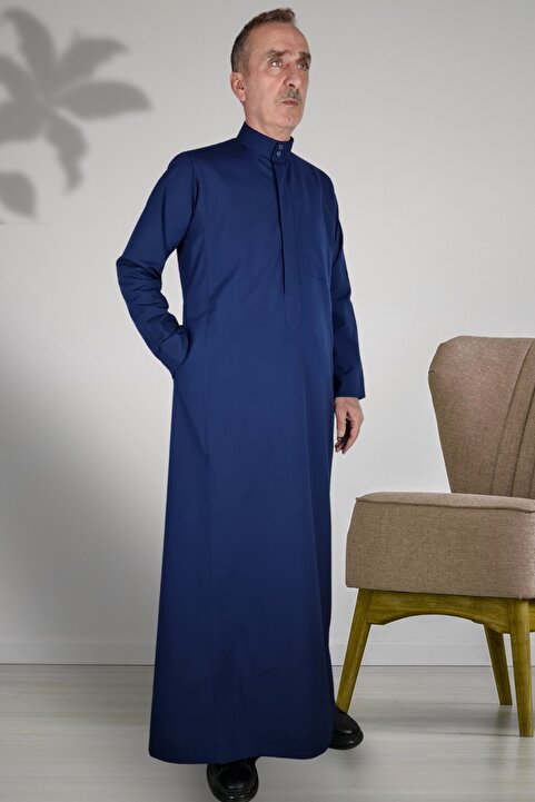 Royal Attire Hac Umre Kıyafetleri/ön Düğmeler Gizli Ve Uzun Kollu Düğmesiz Cepli/Namaz Cübbesi/erkek fistan
