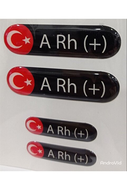 3M Damla Kan Grubu Sticker Siyah 4 ADET Hediyeli A RH Pozitif