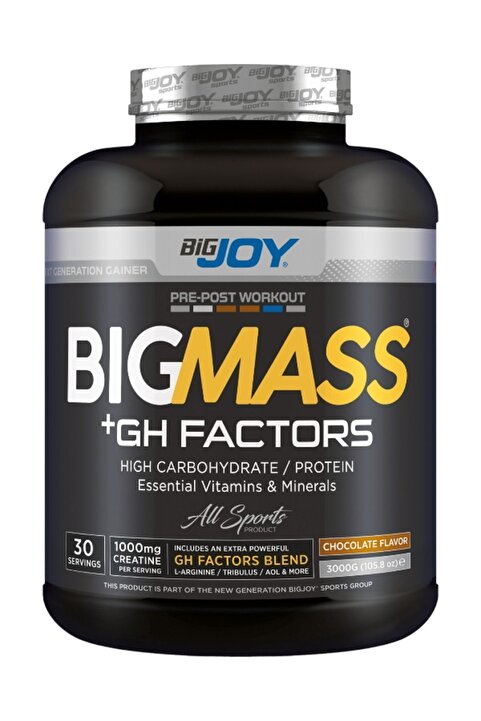Bigjoy BIGMASS Gainer GH FACTORS Çikolata Aromalı 3000g