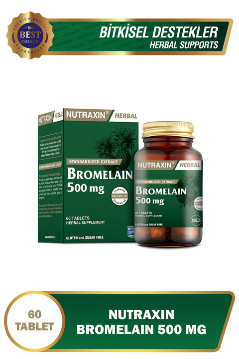 Nutraxin Bromelain 500 Mg Takviye Edici Gıda 60 Tablet