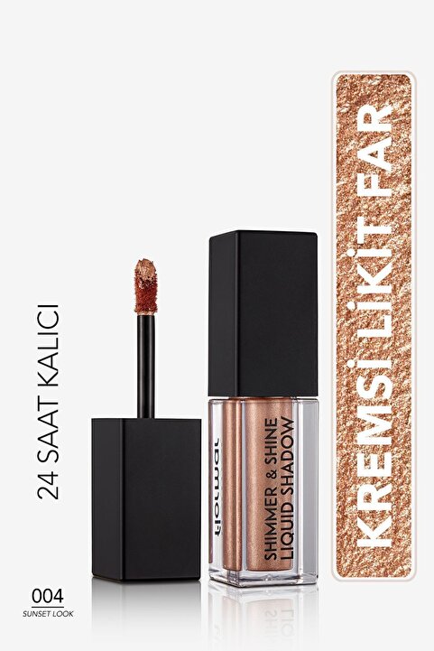 Flormar Metalik Likit Göz Farı (BAKIR) - Shimmer & Shine Liquid Shadow - 004 Sunset Look - 8682536003124