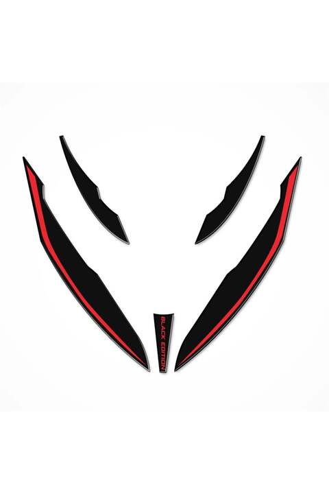 Redline Grafik Mondial Drift L Far üstü Kafa Grenaj Sticker Set Siyah-Kırmızı tasarım
