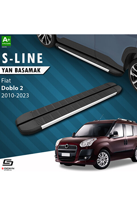 S Dizayn Fiat Doblo 2 S-Line Aluminyum Yan Basamak 193 Cm 2010-2022 A+ Kalite FI-DB2-YBS-SL-AL-193