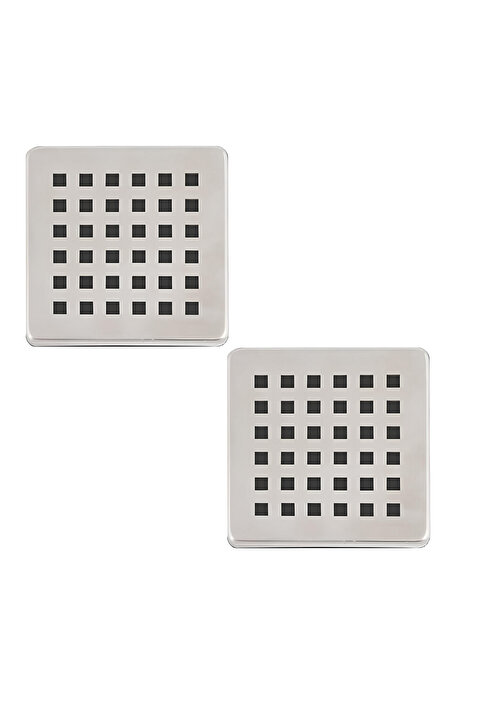 DESIPHON 2 Adet Paslanmaz Çelik Kare Delikli Banyo Yer Süzgeç Izgarası Üst Kapak 10X10 Süzgeç  Uyumlu