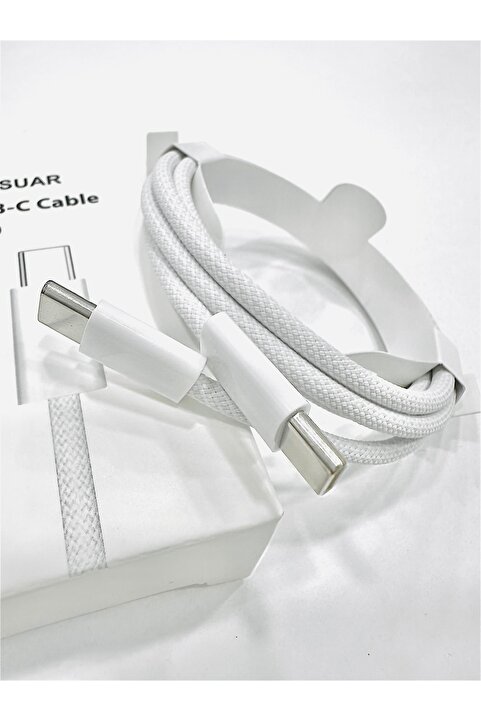 Go Aksesuar Iphone USB-C To USB-C 20w 1 Metre Hızlı Şarj Kopmaz Örgü Kablo Iphone 15-15promax-16-16promax-16plus
