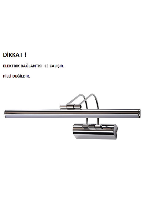 DNC LIGHTING 35 Cm Krom Kasa Beyaz Işık Pilli Değildir Elektrikli Banyo Ayna Tablo Aydınlatma Flüt Kuğu Led Aplik