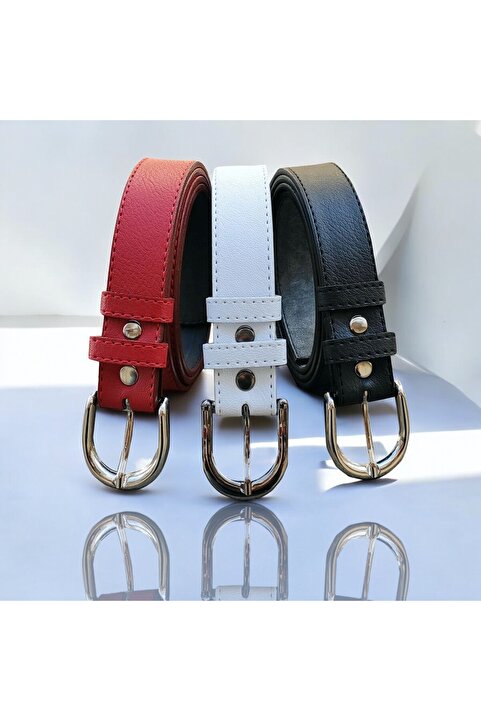CANARİS Çocuk Kemeri Seti 3’lü Unisex 3 cm En Dayanıklı, Ayarlanabilir Kız & Erkek Çocuk Kemeri