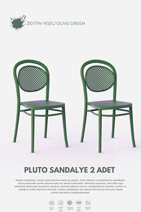 Daim Plastik PLUTO LÜX CAFE &  RESTAURANT  SANDALYESİ 2 Li Set