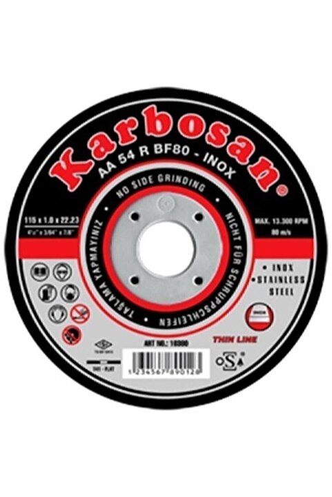 KARBOSAN Krb Inox Metal Kesici Ince Taş 115 Mm (25 ADET)
