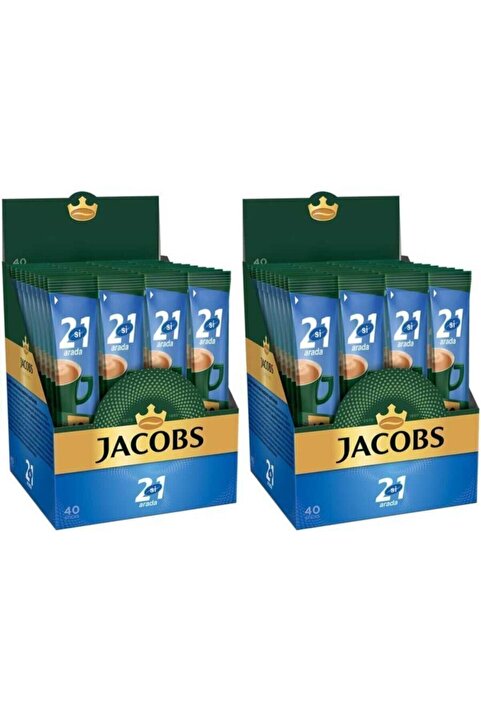 Jacobs 2'si 1 Arada Karışım Kahve 80 Adet (40'lı Kutu X 2 )