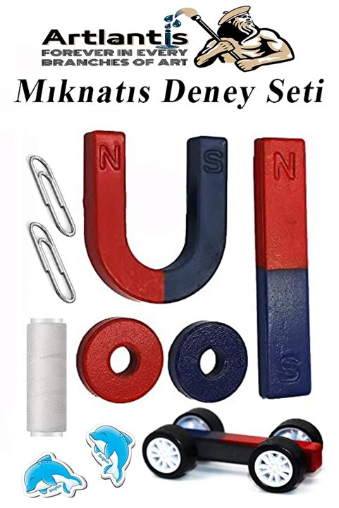 Artlantis Mıknatıs Seti 10 Parça 1 Paket Deney Malzemesi Okul Projeleri İçin Manyetik U I Araba Halka Mıknatıs