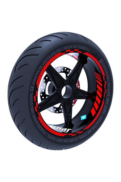 Çınar Extreme Reflektif Kırmızı Moto GP İç Dış Jant Şeridi Takım Sticker Çınar Extreme - 0726199631428