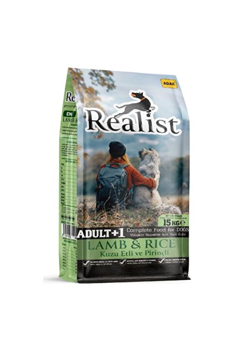 REALİSTDOG Kuzu Etli Pirinçli 15 Kg Yetişkin