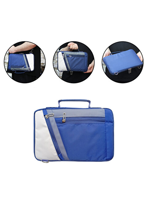 Microcase Huawei Matepad 12X 12 inch Tabletler için Omuz Askılı Sleeve Taşıma Çantası AL4346 Lacivert Krem Gri