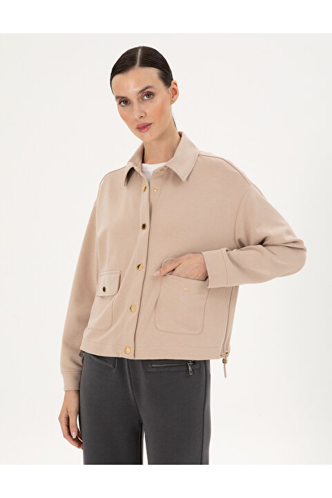 Pierre Cardin Bej Comfort Fit Modal Kumaş Örme Hırka 50283321-VR011