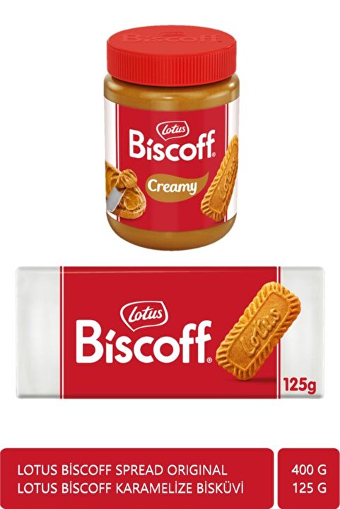 Lotus Biscoff Spread Bisküvi Kreması 400 gr + Biscoff Karamelize Bisküvi 125 gr