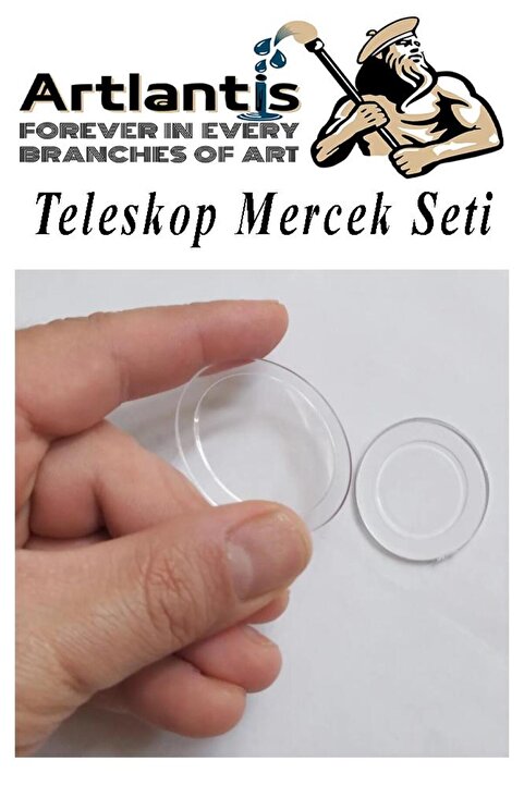 Artlantis Teleskop Mercek Seti 1 Paket Okullar İçin Teleskop Yapımı İçin Plastik Mercek Basit Deney