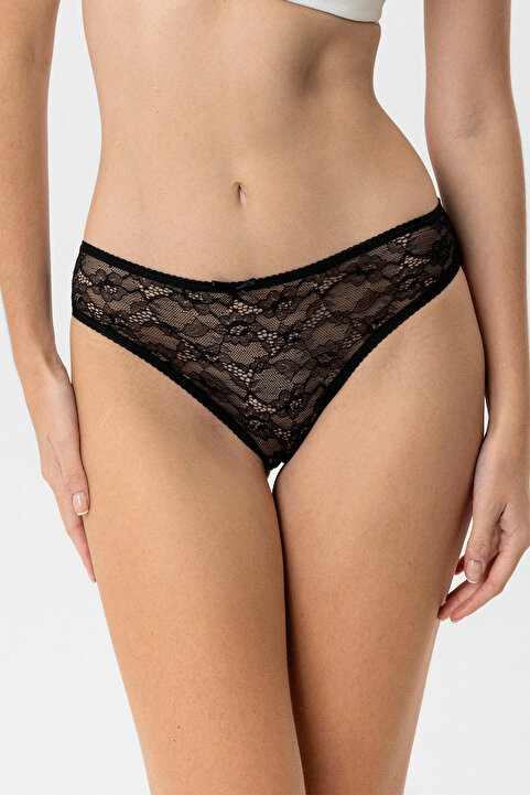 Pierre Cardin 2664 Siyah Dantelli Tekli Slip Külot