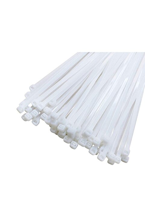 Genel Markalar Kablo Bağı- Plastik Kelepçe - 3.6 X 300 Mm - Cırt Kelepçe Beyaz 100 Adet Paket