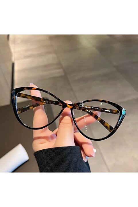 LOOKUP NEW Unisex Kadın Erkek Oval Yuvarlak Mavi Işık Korumalı Blue Block Yeni Sezon Leopar Cat Eye Gözlük