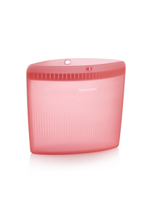 Tupperware Silikon Yemek Taşıma Çantası XL Pembe Yeniden Kullanılabilir