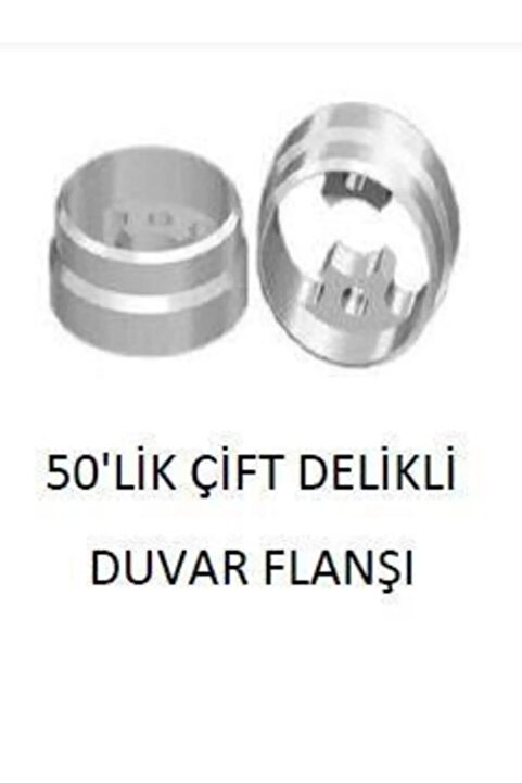 shop 50’lik Çift Delikli Duvar Flanşı Alüminyum Küpeşte Korkuluk Aksesuarı 2 Adet