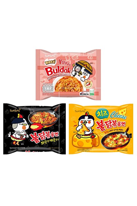samyang Buldak Ramen Hot Hazir Noodle Kore 3 Flavor \ Rose \ Cheese \ Orijinal \ HALAL