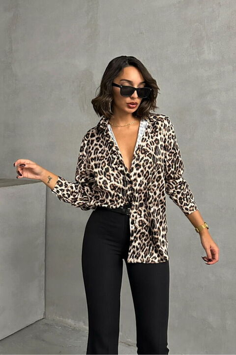 VERYMODA Leopar Leopar Desenli Gömlek | F1781