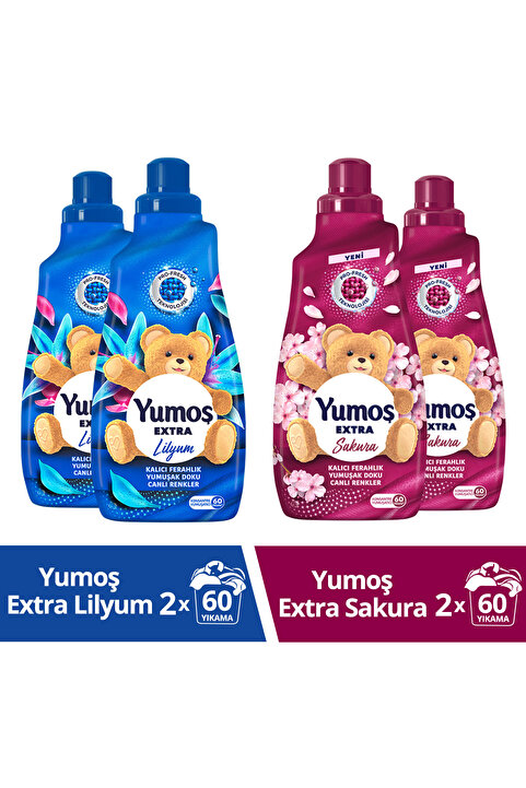 Yumoş Extra Yumuşatıcı Sakura 1440ml X2 Extra Yumuşatıcı Lilyum 1440ml X2