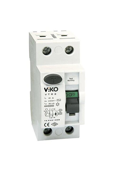 VİKO Viko Kaçak Akım Sigortası Monofaze 2 Kutuplu 40 Amper 300 Ma
