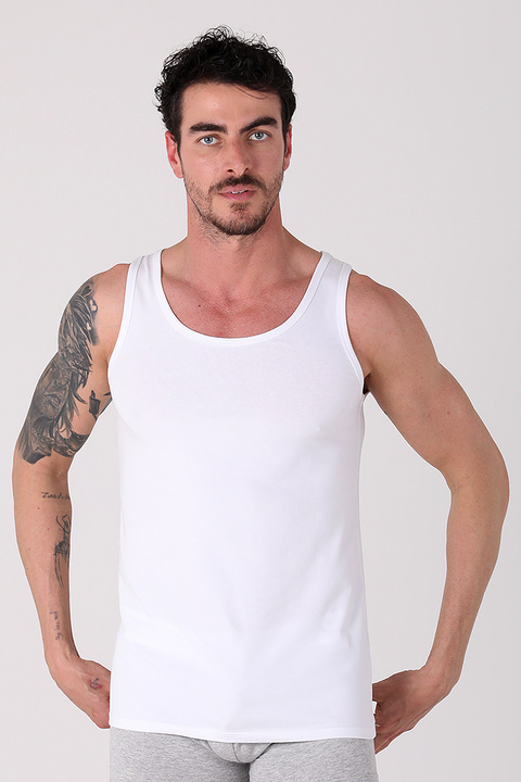 D'S Damat D'S Soft Cotton % 100 Pamuk 4'lü Atlet BEYAZ