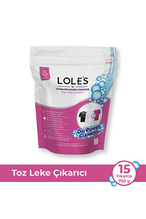 Lole's Toz Leke Çıkarıcı, Çamaşırlar Için, 750g, Bebek Için Güvenli, Klor Ve Çamaşır Suyu Içermez