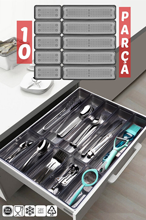 Nandy Home 10 Parça Çekmece İçi Kaşıklık, Düzenleyici, Organizer