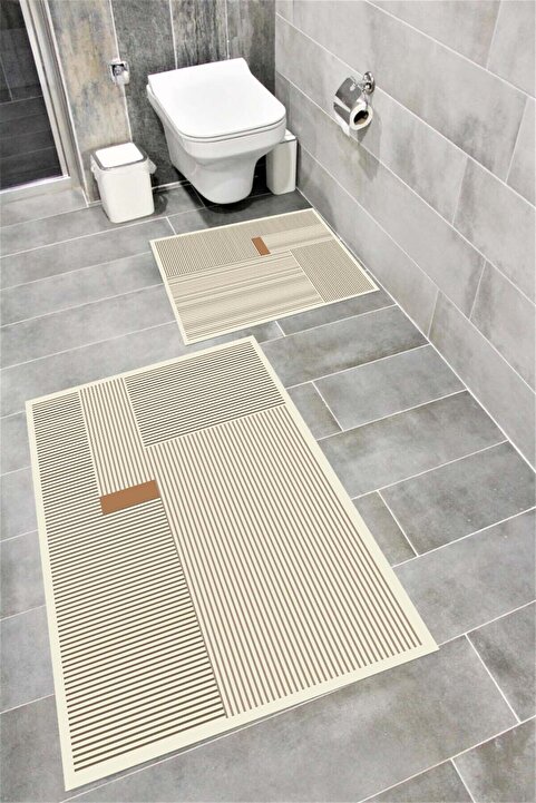 Bordo Halı Su Emici Yumuşak Kaymaz Taban Sünger Dolgulu Pamuksu Doku Yıkanabilir Dekoratif Banyo Paspası 1150
