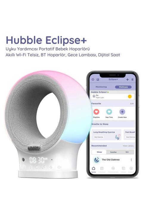 Hubble Eclipse+ akıllı Wi-fi Telsiz, Bt Hoparlör, Gece Lambası, Dijital Saat Uyku Yardımcısı