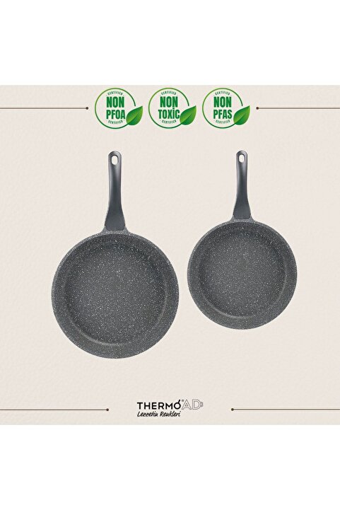 ThermoAD | Tava Seti | Midas Serisi | 2 Parça | Gri | 20cm-26cm