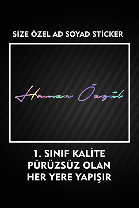 3M Size Özel Ad Soyad İmza 20x3 Cm / İmza Etiket / Araç Sticker / Motor Sticker 1 adet