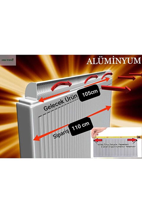 ISITAÇ 110 Cm Petek Üstü Alüminyum Isı Yönlendirici-Isıya Dayanıklı Alüminyumdur Uzayan Plastik Değildir