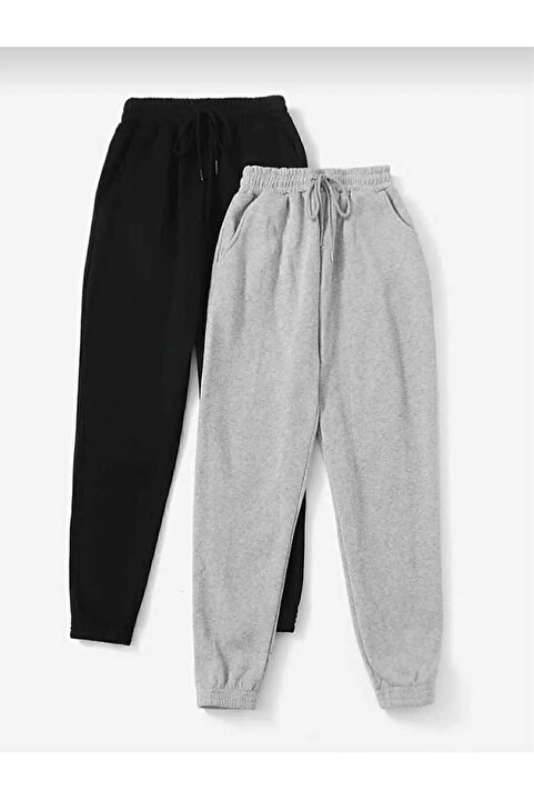 Genel Markalar 2Lİ Eşofman Seti Jogger Paça Lastik Eşofman Altı MEVSİMLİK