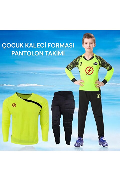 Gök Sports Çocuk Kaleci Sünger Destekli Kaleci Forması Kaleci Pantolonu Takımı