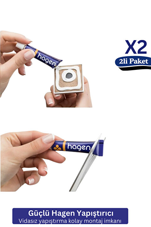 Hagen 2li Paket Hagen Güçlü Yapıştırıcı Extra Güçlü Delmeye Son Vidasız Yapıştırma Süper Hızlı Yapıştırıcı