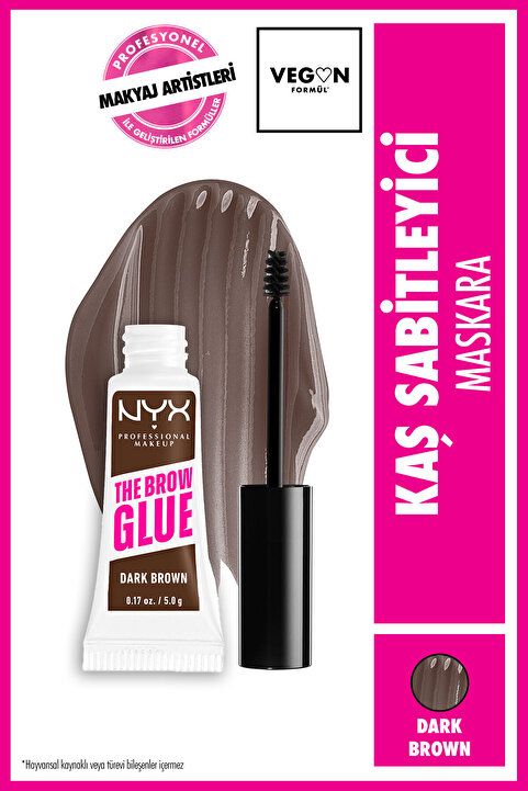 NYX Professional Makeup The Brow Glue Instant Brow Styler Kaş Sabitleyici Maskara - Dark Brown