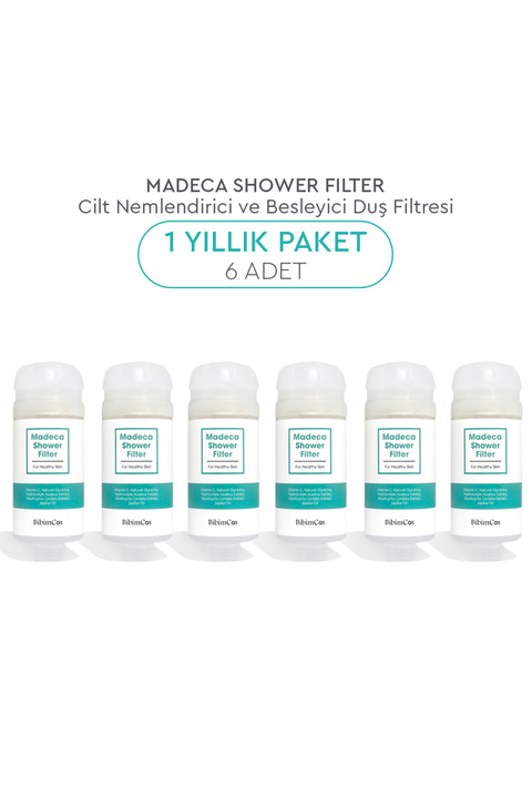 Bibimcos Madeca Shower Filter - Cilt Nemlendirici ve Besleyici Duş Filtresi 6'lı (1 Yıllık Paket)