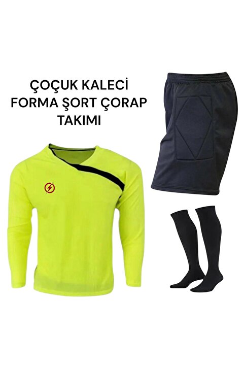 Gök Sports Çocuk Sünger Destekli Kaleci Forması Kaleci Şort Çorap Takımı