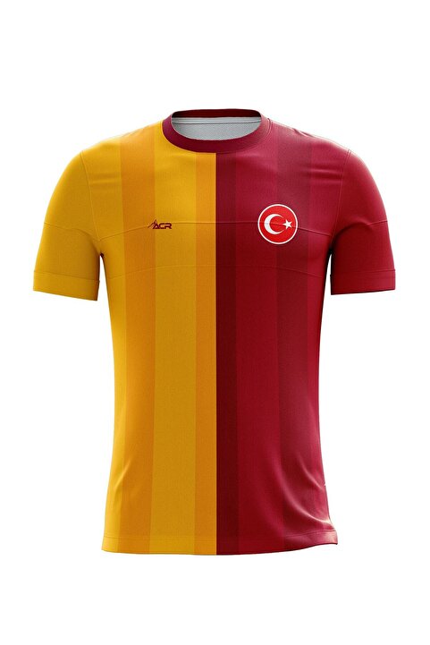 ACR Giyim Tekstil Forma Baskı Futbol Forması Tek Üst Sarı & Kırmızı Model - Kişiye Özel Isim Ve Numara Yazılabilir, Dijital Baskı