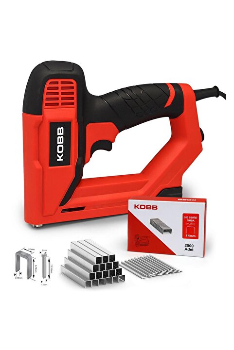 KOBB KBZ200B 8-16mm Zımba ve 15-16mm Profesyonel Çivi Çakma Makinesi + 3000 adet Yedek Zımba ve Çivi