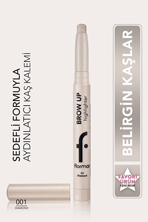 Flormar Asansörlü Aydınlatıcı Kaş Kalemi Gümüş -brow Up Highlighter Pencil-001 Diamond-8682536072434