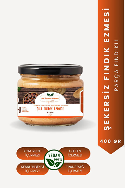 Şile Natural Fındık Ezmesi 400 gr - Doğal Şekersiz Fındık Ezmesi