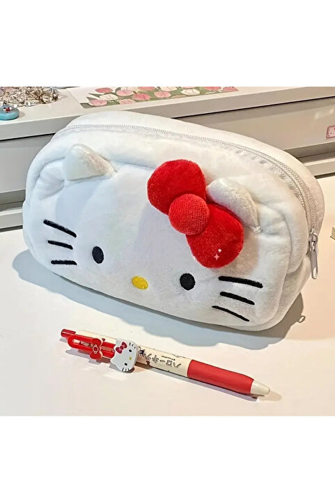 Genel Markalar Sevimli Beyaz Hello Kitty Kalemlik Kız Çocuk Kalemliği Hello Kitty Kalem Kutusu Çantası