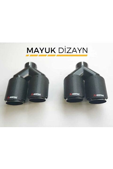 Genel Markalar 90'lık Çiftli Karbon Egzoz Ucu 2 Adet -- Mayuk Dizayn --